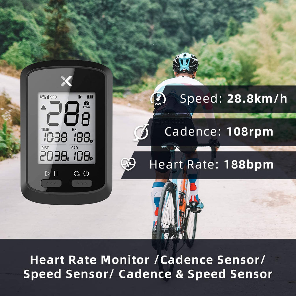 XOSS G+ GPS Bike Computer combo, with optional cadance and heart rate sensor - XOSS.CO
