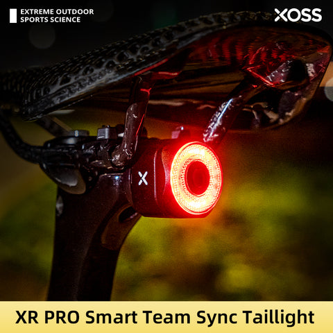 XOSS XR Pro Bike Taillight Bicycle,Team Sync,Rear Light Smart Tail Light Auto Start/Stop Brake Sensing LED Charging Waterproof - XOSS.CO