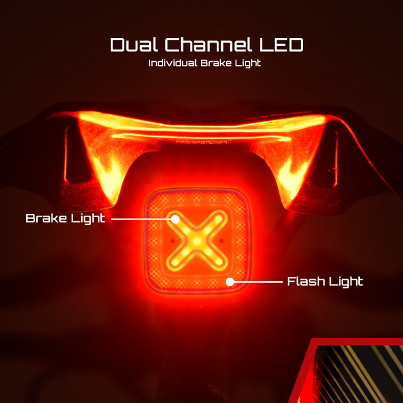 Cubelite Ⅲ Bike Taillight Bicycle Rear Light Smart Tail Light Auto Start/Stop Brake Sensing LED Charging Waterproof IPX6 Cycling - XOSS.CO