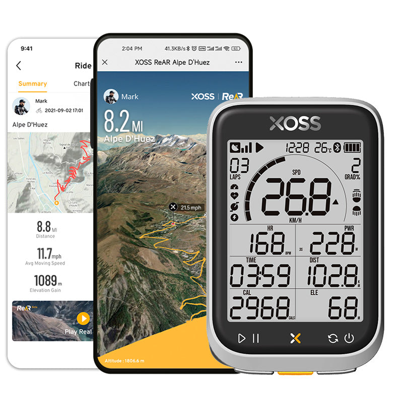 XOSS G/G+ Gen.3 GPS Bike Computer G3+ Power Meter Cadence Speed Bicycle Odometer G3 Plus Waterproof Lights Connection Cycling - XOSS.CO