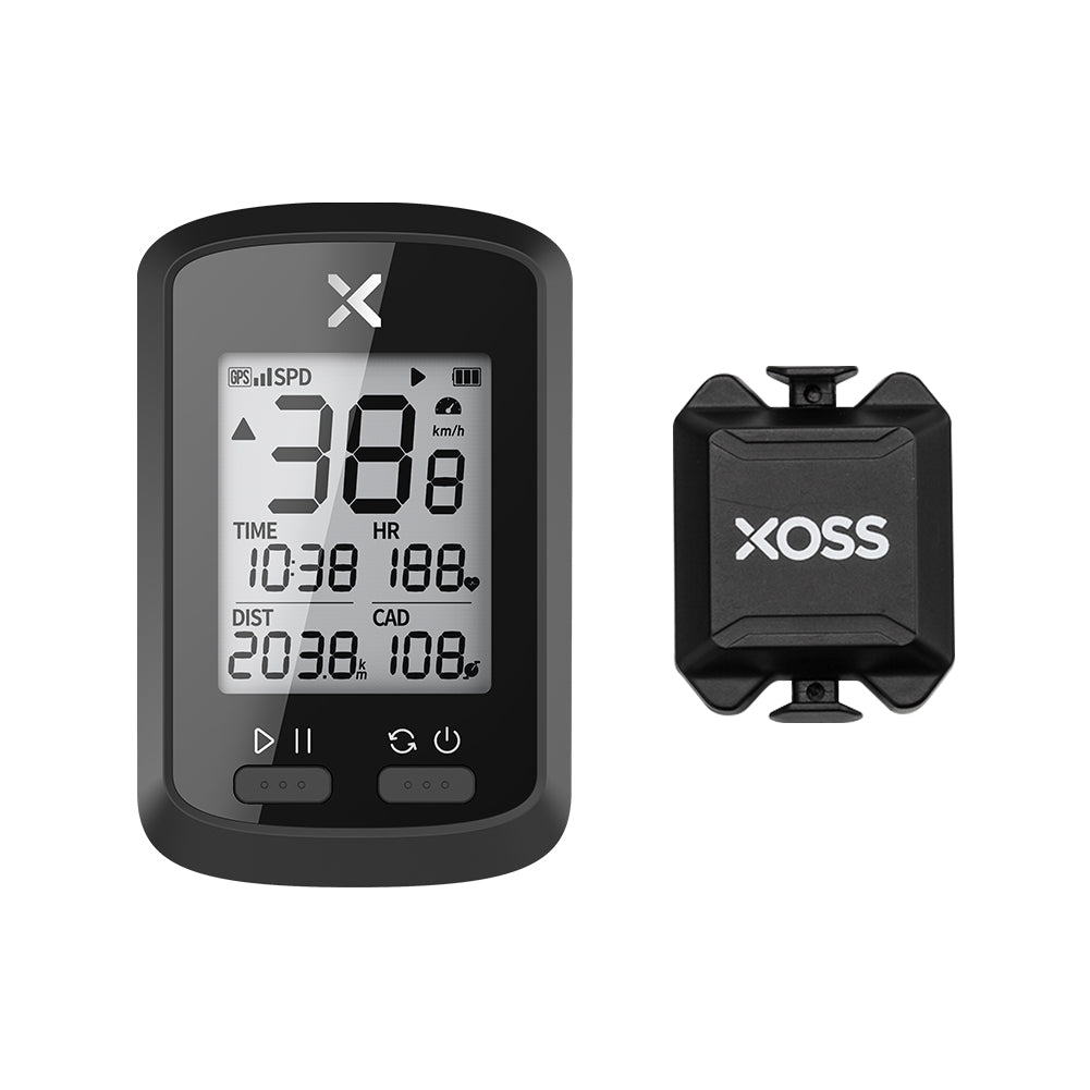 XOSS G+ GPS Bike Computer, Strava, Barometer, Cadence, Heart Rate, Bluetooth, Ant+, 25 Hours, Waterproof - XOSS.CO