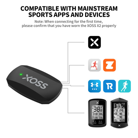 XOSS X2 Heart Rate Monitor Chest Strap Bluetooth 4.0 Wireless Heart Rate with Chest Strap Bluetooth&ant+) - XOSS.CO