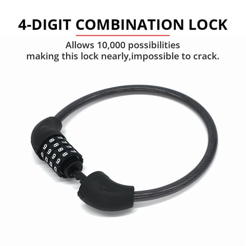 Portable  4-Digit Combination Bicycle Safety Lock - XOSS.CO