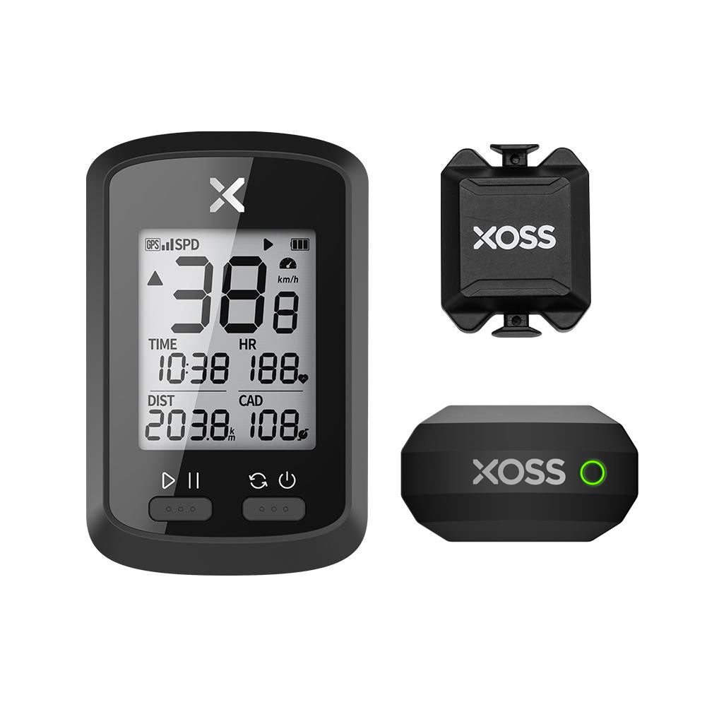 XOSS G+ GPS Bike Computer, Strava, Barometer, Cadence, Heart Rate, Bluetooth, Ant+, 25 Hours, Waterproof - XOSS.CO