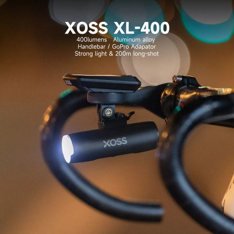 XOSS XL-400 Bike Headlight Waterproof USB Rechargeable Bicycle Front Light 400 LM Cycling LED Headlight 2000 mAh Flashlight MTB Handle Lamp - XOSS.CO